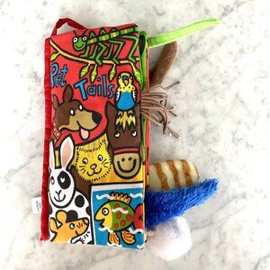 Little Jellycat Crinkle Sensory Plush Book Pet Tails for Baby Kids